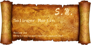 Selinger Martin névjegykártya