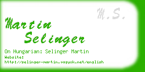 martin selinger business card